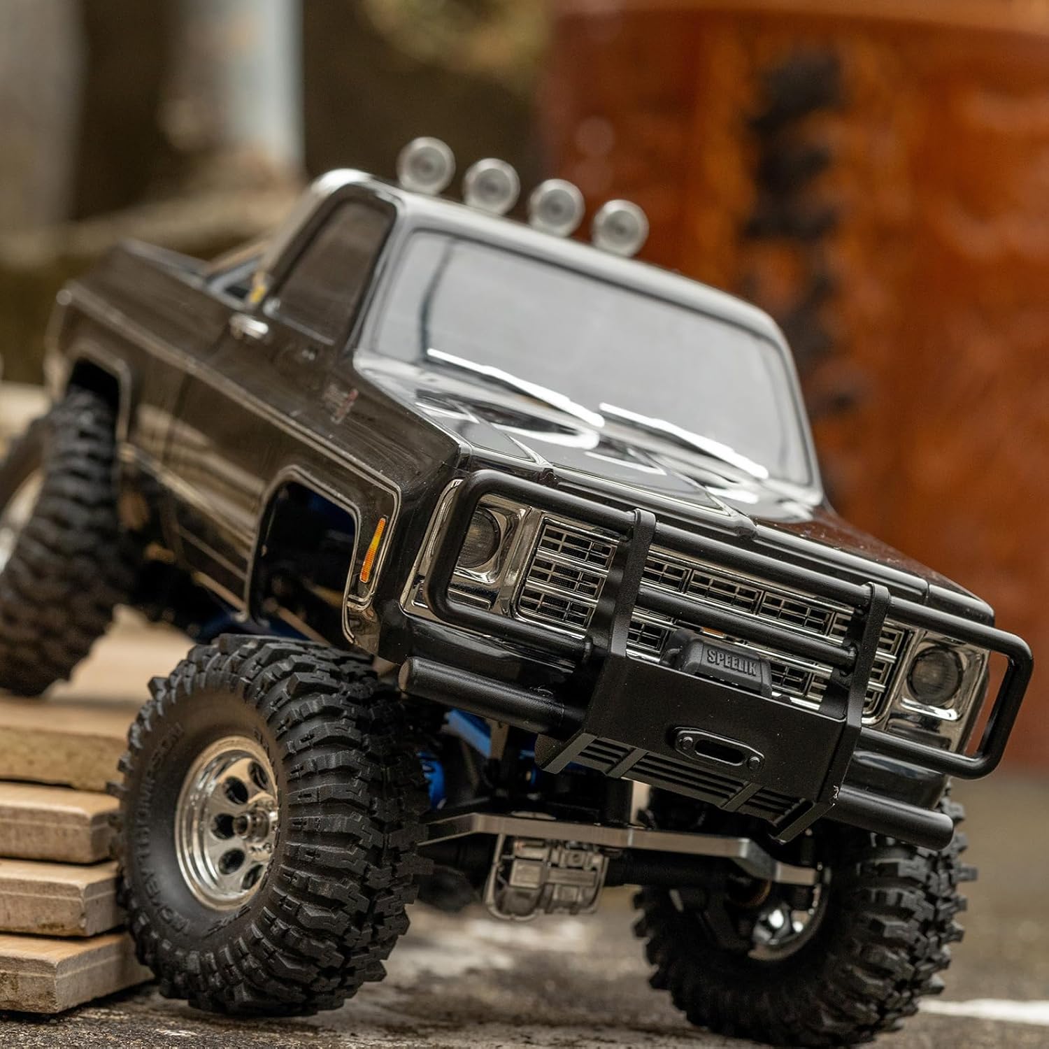 Front Bumper Aluminum Winch for Traxxas 1/18 TRX4M High Trail K10 F150 Upgrade Parts RC Crawler Car