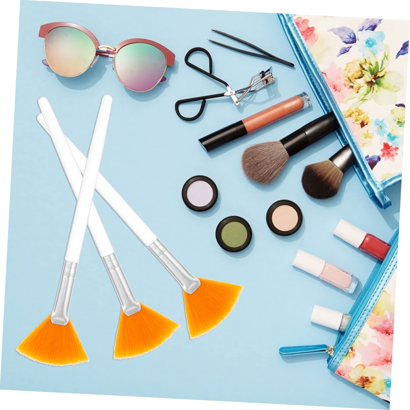 Mipcase 18pièces Brosse Applicateur De Masque Facial Acide Beauté Outil De Maquillage Forme De Éventail Pour Soins De Peau Diy Transparent