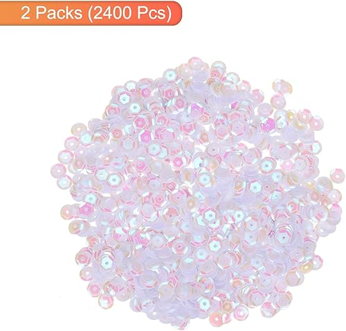 Vista 32 de MECCANIXITY Lentejuelas iridiscentes, 2400 unidades, para hacer joyas, manualidades, costura, color rosa