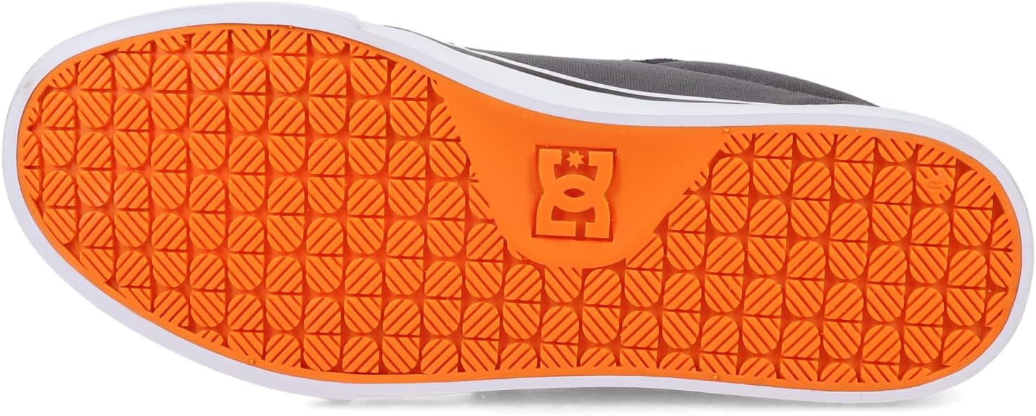 DC Men's Anvil Casual Skate Sneaker, Grey/Black/Orange, 7 - Image 4