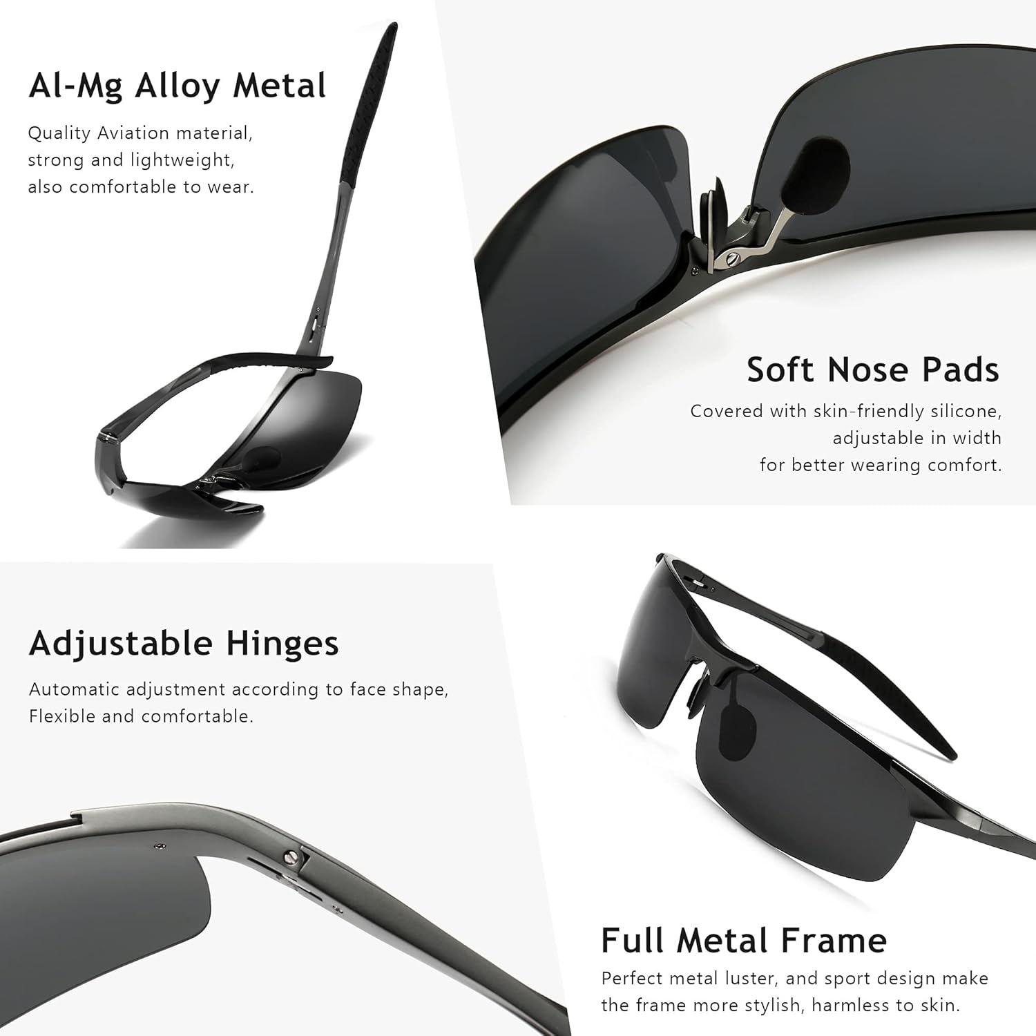 SUNGAIT Men's Polarized Sunglasses for Driving Fishing Golf Metal Frame UV400 - Image 3