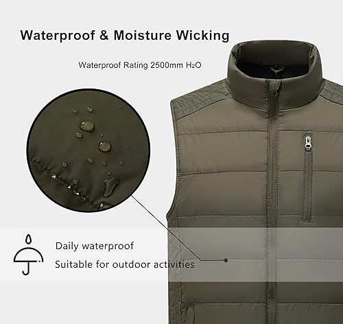 Miniatura 5 de Vcansion Chaleco acolchado con cuello alto casual para hombre