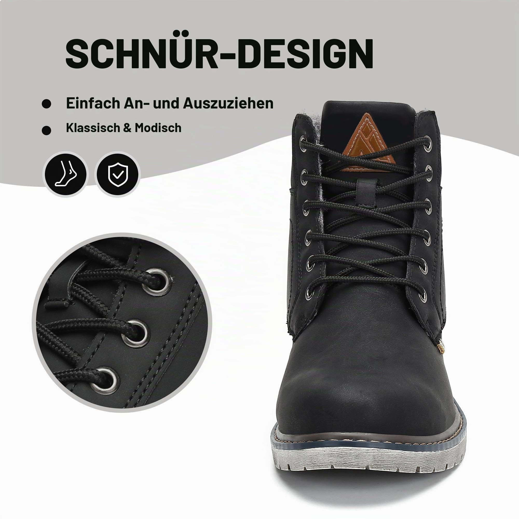 Mishansha Herren Winterschuhe Warme Gefüttert Damen Winterstiefel Wasserabweisend Wanderschuhe Boots