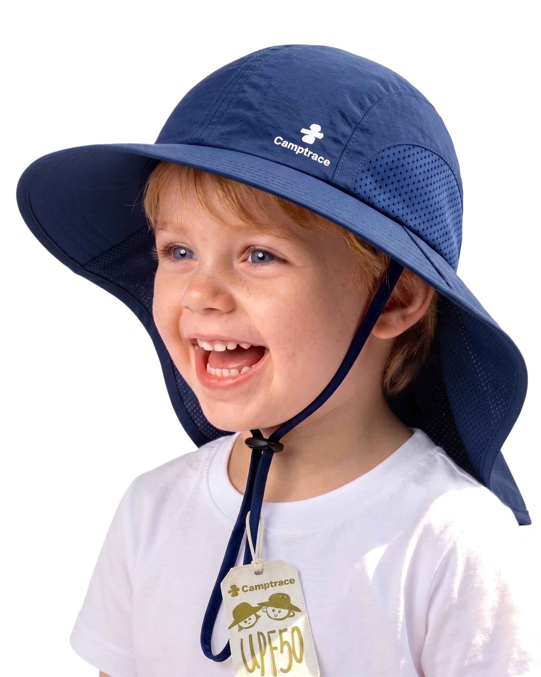 Camptrace Sombrero de ala ancha UPF 50+ para senderismo, pesca, jardinería, con solapa en el cuello, protección solar, sombreros de safari al aire libre para mujer, nailon