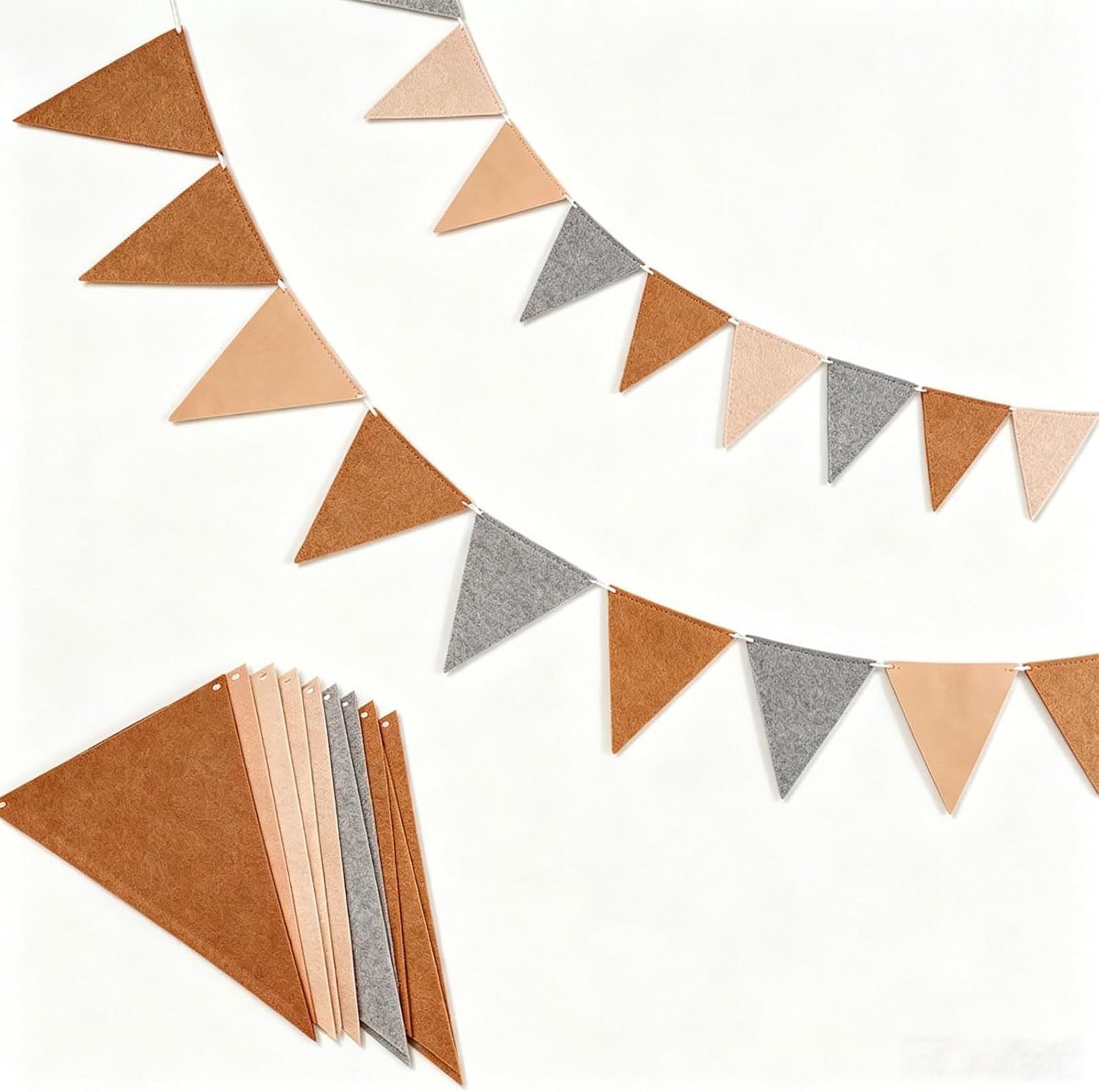 Rainbow Felt Pennant Banner - 12 Flags 8.2ft Triangle Bunting Garland for Birthday Party Decorations, Classroom Decor, Kids Room & Festival - Reusable Colorful Fabric Flag Streamers