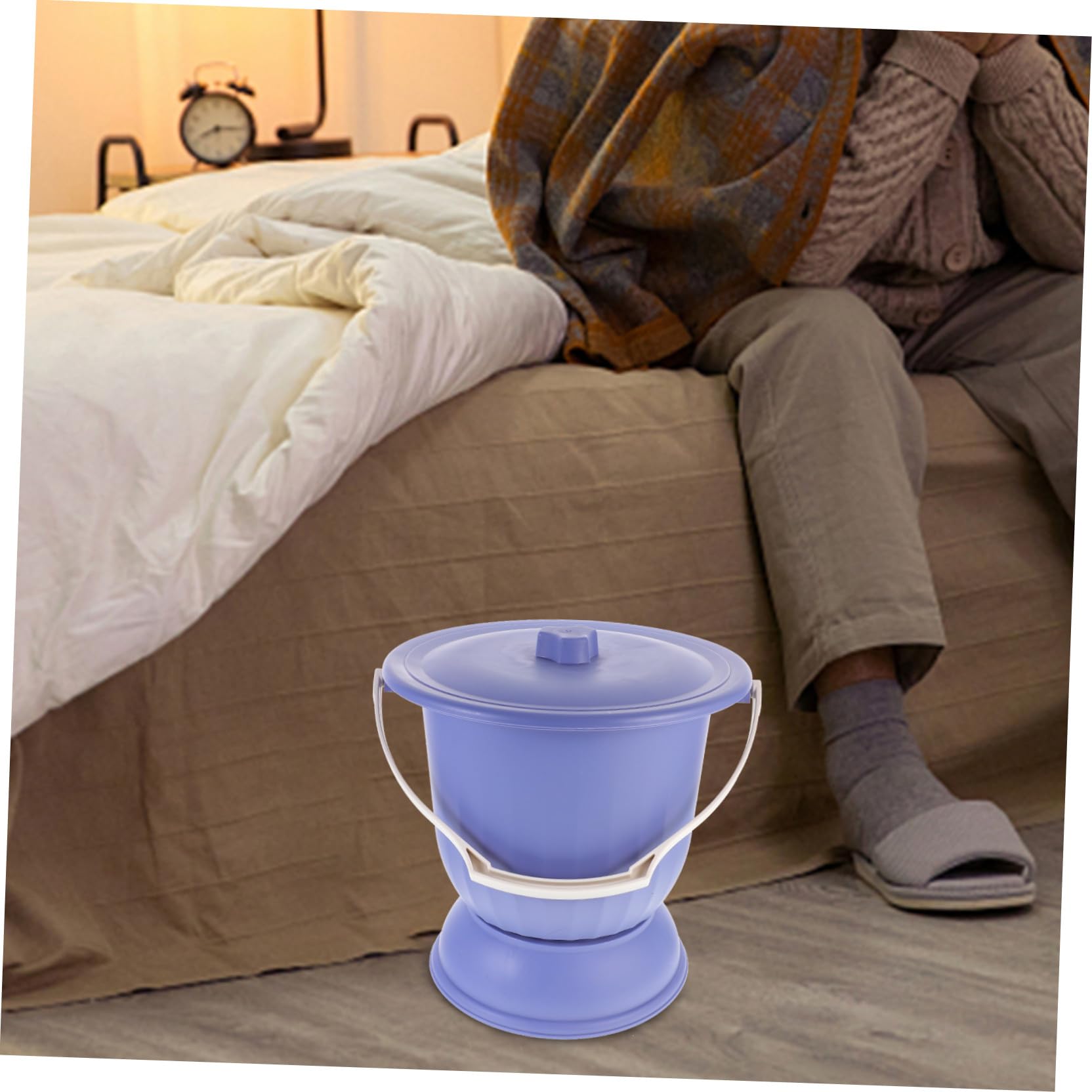 Cabilock Pentola da notte con coperchio vasino per bambini anziani adulti ciotola per rigurgito colore casuale unisex toilette per viaggi auto casa letto ospedale notte
