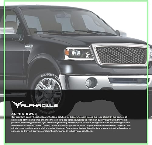 Miniatura 49 de Alpha Owls 8711378 Projector Headlights With Switchback Sequential LED Bar & Startup Light - Black Amber Fits 2004-2008 Ford F150 / 2006-2008
