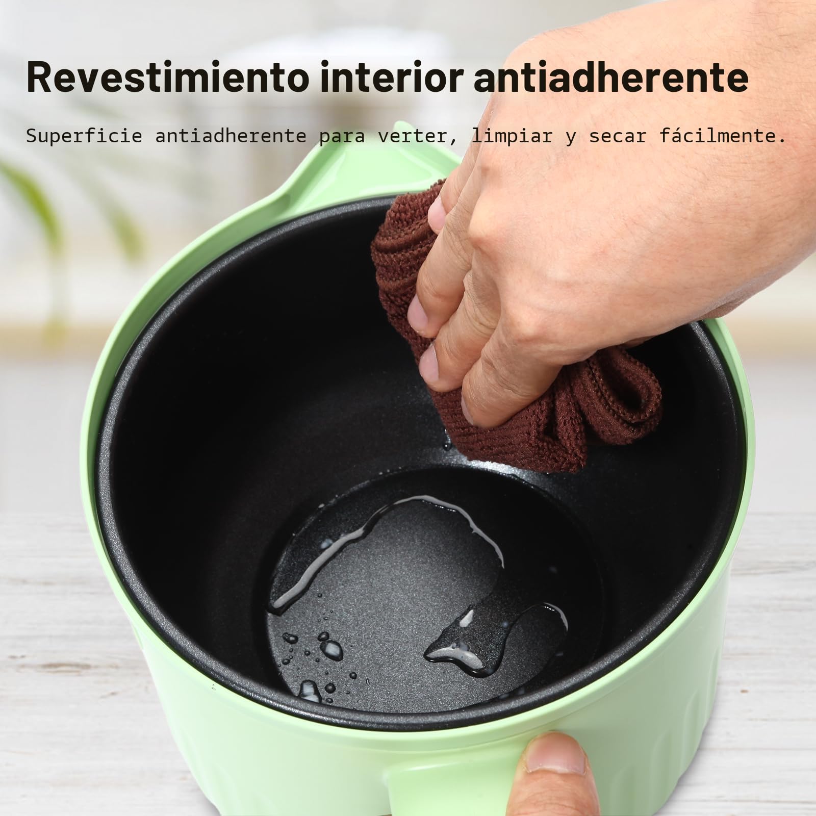 Bienslys Olla eléctrica para derretir cera 1,5 L. Pantalla táctil digital, control de temperatura preciso y revestimiento antiadherente. Ideal para velas, jabones y proyectos DIY Green