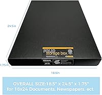 Vista 50 de Lineco Folio Storage Box, Clamshell Design with Metal Edge. 18.5x24.5x1.75 Inches, Archival Boxboard, Preserve Photos, Cards, Magazines, Documents