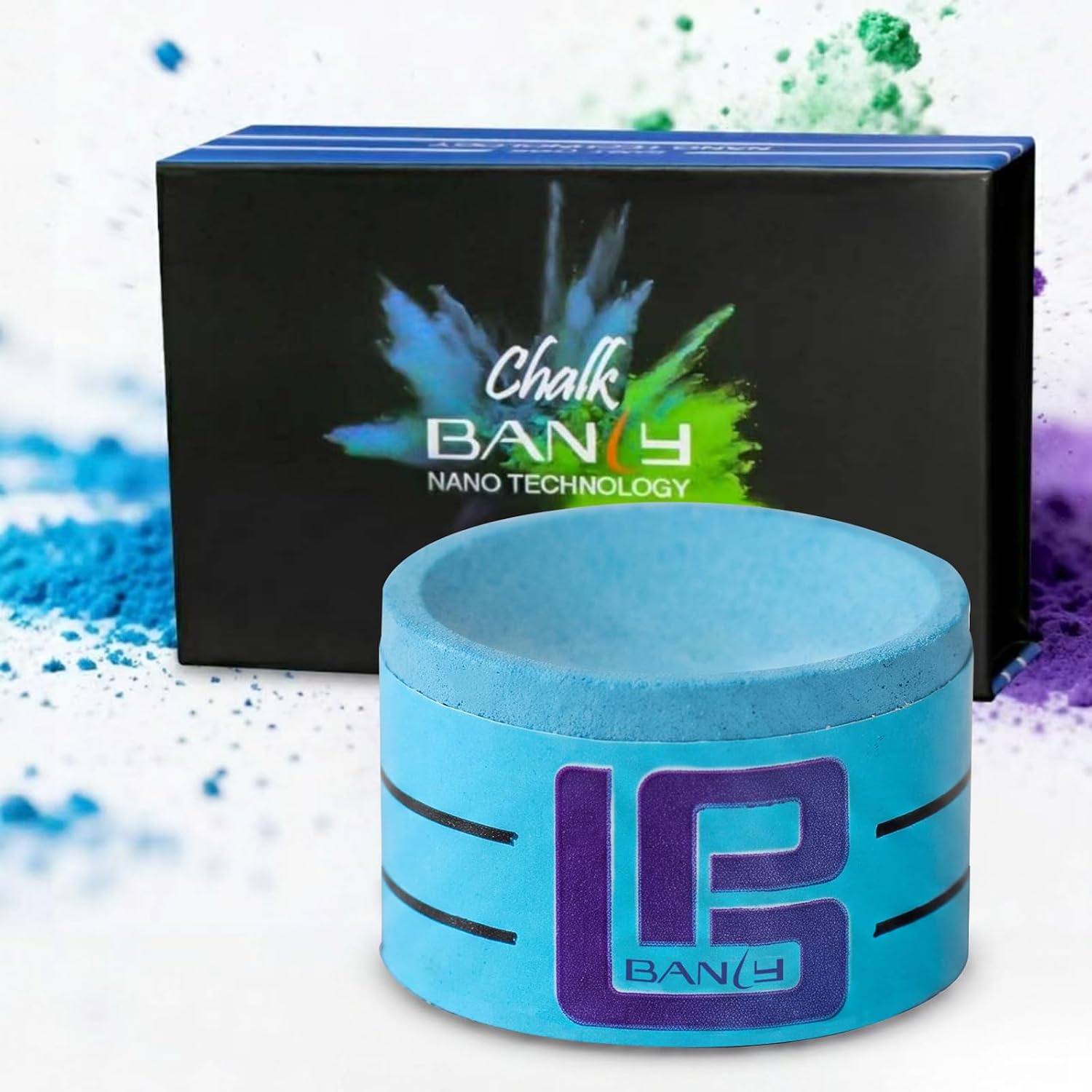 Pool Cue Chalk, Nano Billiard Chalk, Round Blue Cue Chalk, Low Residue | Ultra-Fine Texture, Low Residue, Strong Grip, Smooth Application