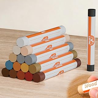 Wood Filler Sticks, 16 Colors Wax Filler Touch Up Pen, Wood Repair Crayons to Fix Scratches, Scuffs, Cracks, Stains and Holes on Hardwood Floors, Furniture, Cabinets, Tables, Doors