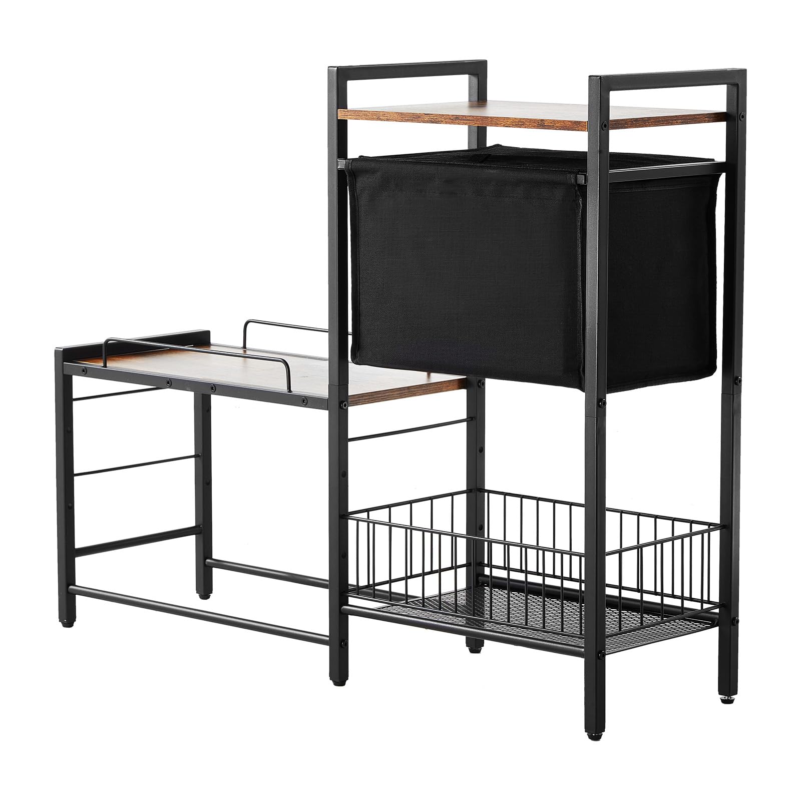 VEVOR Estación de Alimentación 92x27x75 cm Comedero Elevado para Perros Soporte Elevado para Cuencos con Estantes Soporte de Cuenco de Alimentación Barra para Perros Grandes, Medianos, Pequeños