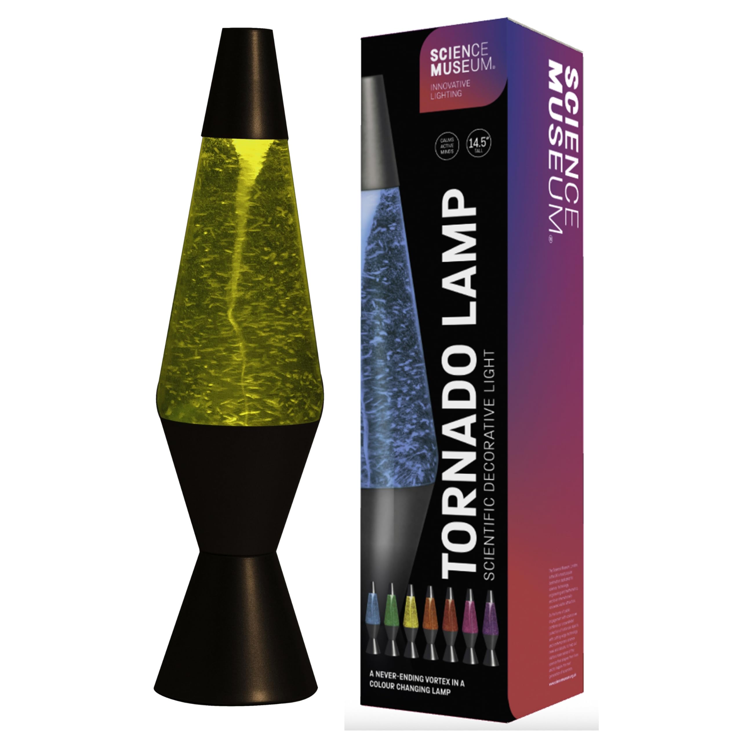 Funtime Gifts Science Museum Tornado LAMP - Mesmerising Colour-Changing Vortex with Illuminated Bubbles