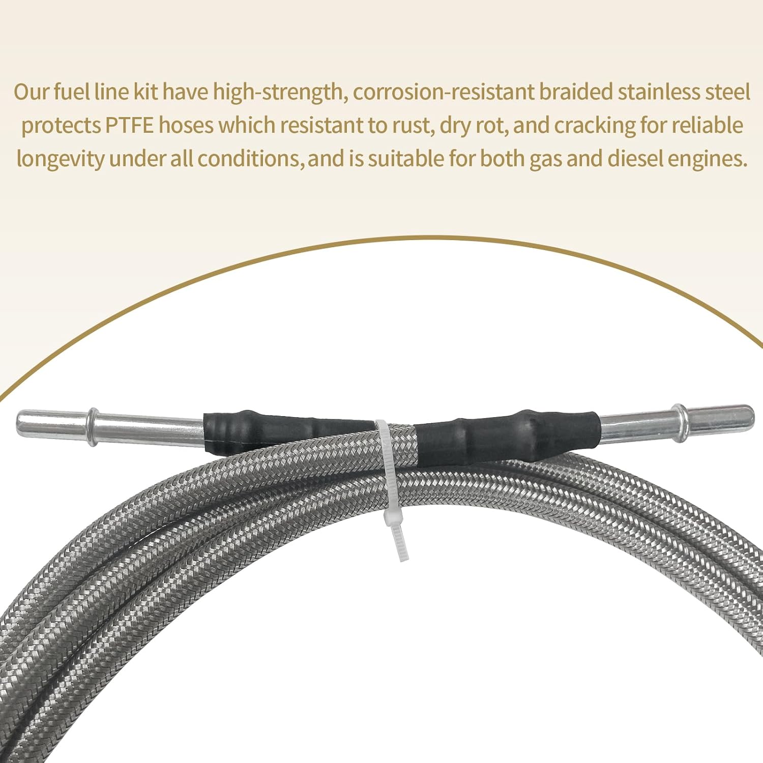 819-840 Fuel Lines Compatible with Chevy Silverado GMC Sierra 1500 2500 2500 HD 3500 1999 2000 2001 2002 2003 Flexible Stainless Steel Braided Fuel Line PTFE tubing Replace 15043857 15765803
