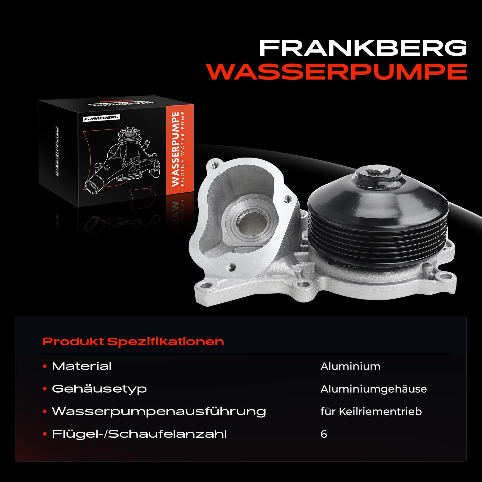 Frankberg Wasserpumpe Kompatibel mit 1er F20 1.6L 2.0L 2010-2019 2 Coupe F22 F87 2.0L 2012-2022 3 Gran Turismo F34 2.0L 2013-2016 Diesel Replace# 11518516204