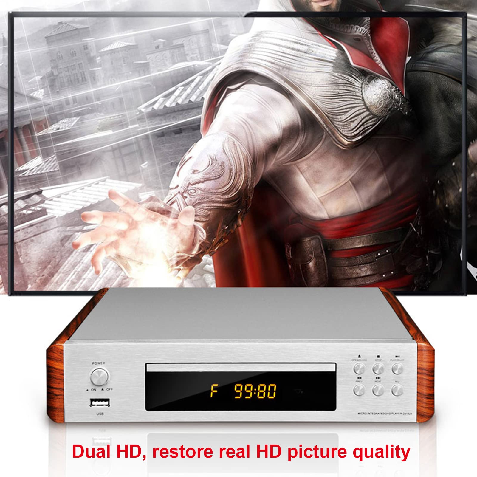Odtwarzacz DVD 5.1 dźwięk, odtwarzacz HD dla dzieci domowych, wyświetlacz LED przenośny odtwarzacz USB CD MP3 dla wszystkich regionów