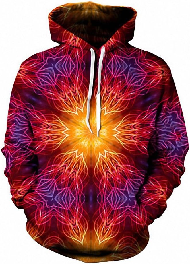 Hoodie Print Psychedelic Festival Clothing Symetrical Art Sublimation Print Trippy Clothes Plus Size 3XL