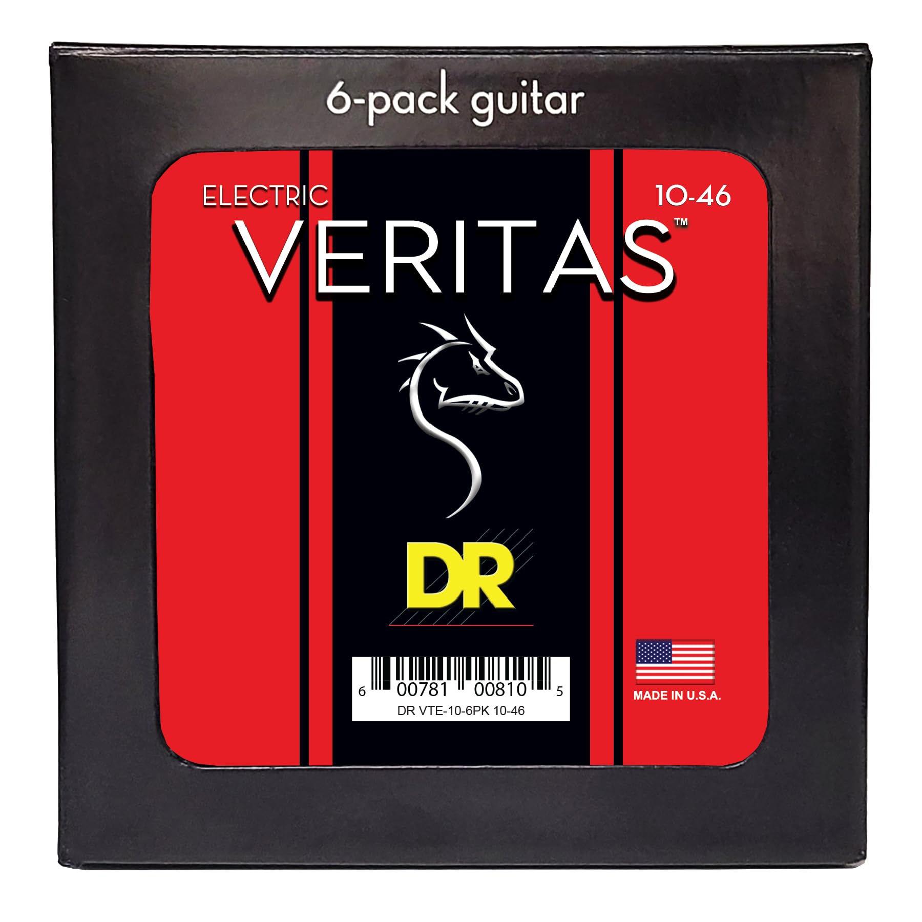 VERITAS™ - Coated Core Technology Electric Guitar Strings: Medium 10-46 (6 Pack)