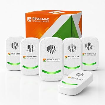 RX-78, Ultrasonic Pest Control Repeller - Electronic & Ultrasound, Indoor Plug-in Repellent - Get rid of - Rodents, Mice, Squirrels, Bats, Insects, Bed Bugs, Ants, Fleas, Spiders, Roaches 6Pack