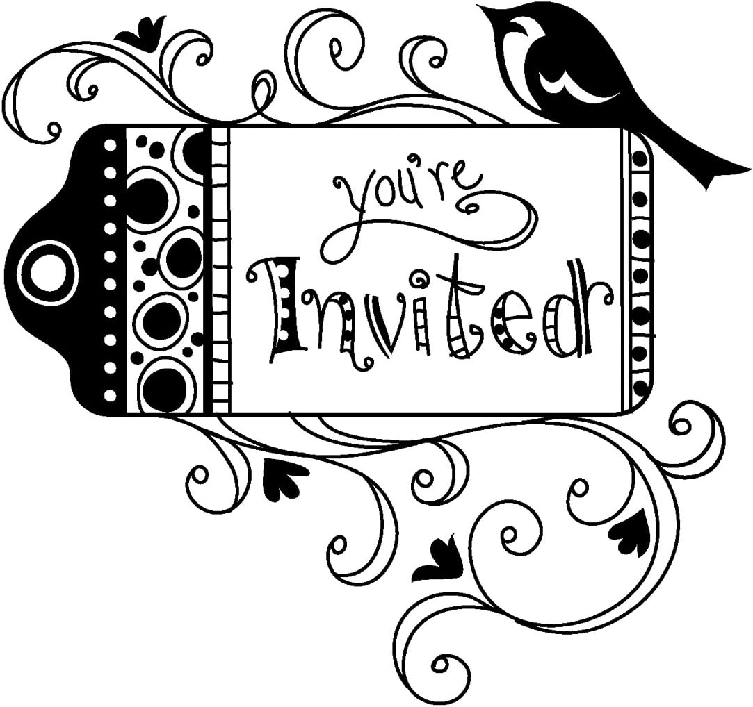 Inkadinkado Clear Mini Stamps, You're Invited