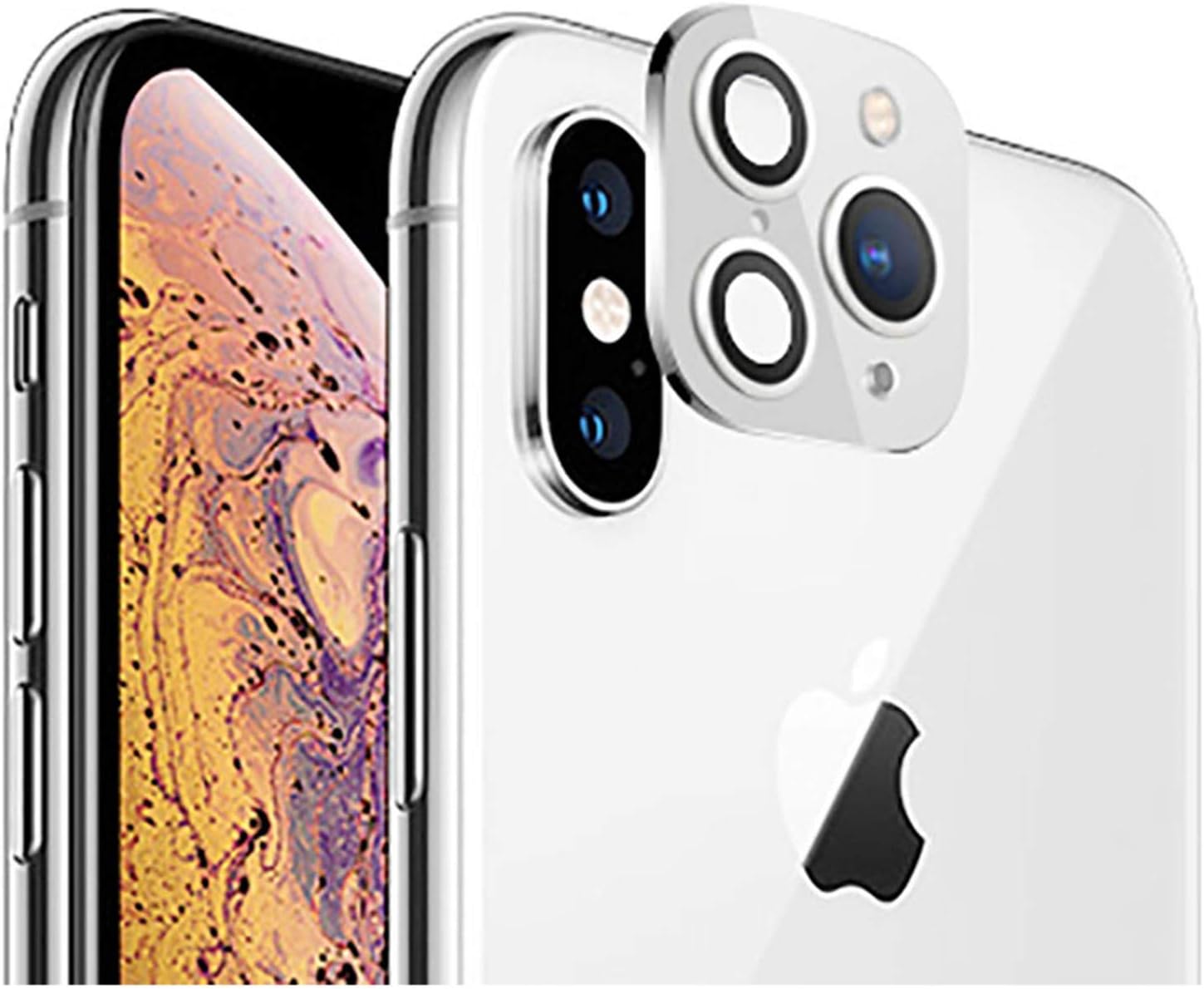 iPhone X iPhone 11 Pro / 11 Pro Maxレンズステッカーに変換、iPhone X/XS/XS Max用Dikkarカメラレンズプロテクター、アップグレードカメラカバーアンチスクラッチ強化ガラスフィルム、新しいiPhoneに変更