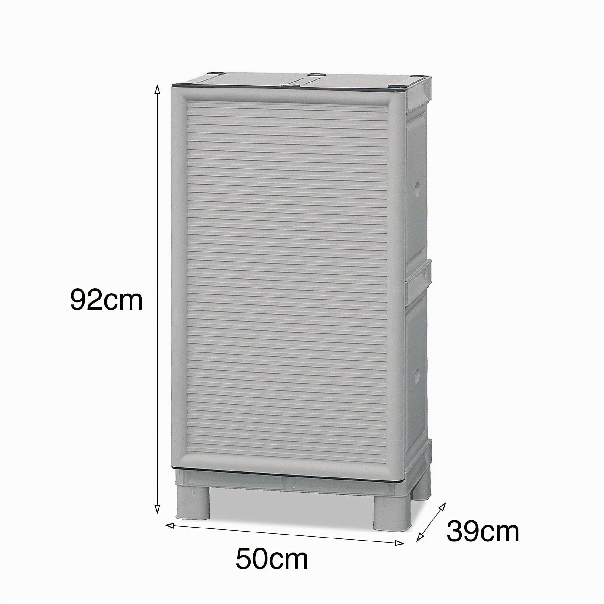 Dmora - Armoire d'extérieur, Mobilier d'extérieur, Armoire de Balcon Polyvalente, 100% Made in Italy, Gris Clair, 50x39x92 cm