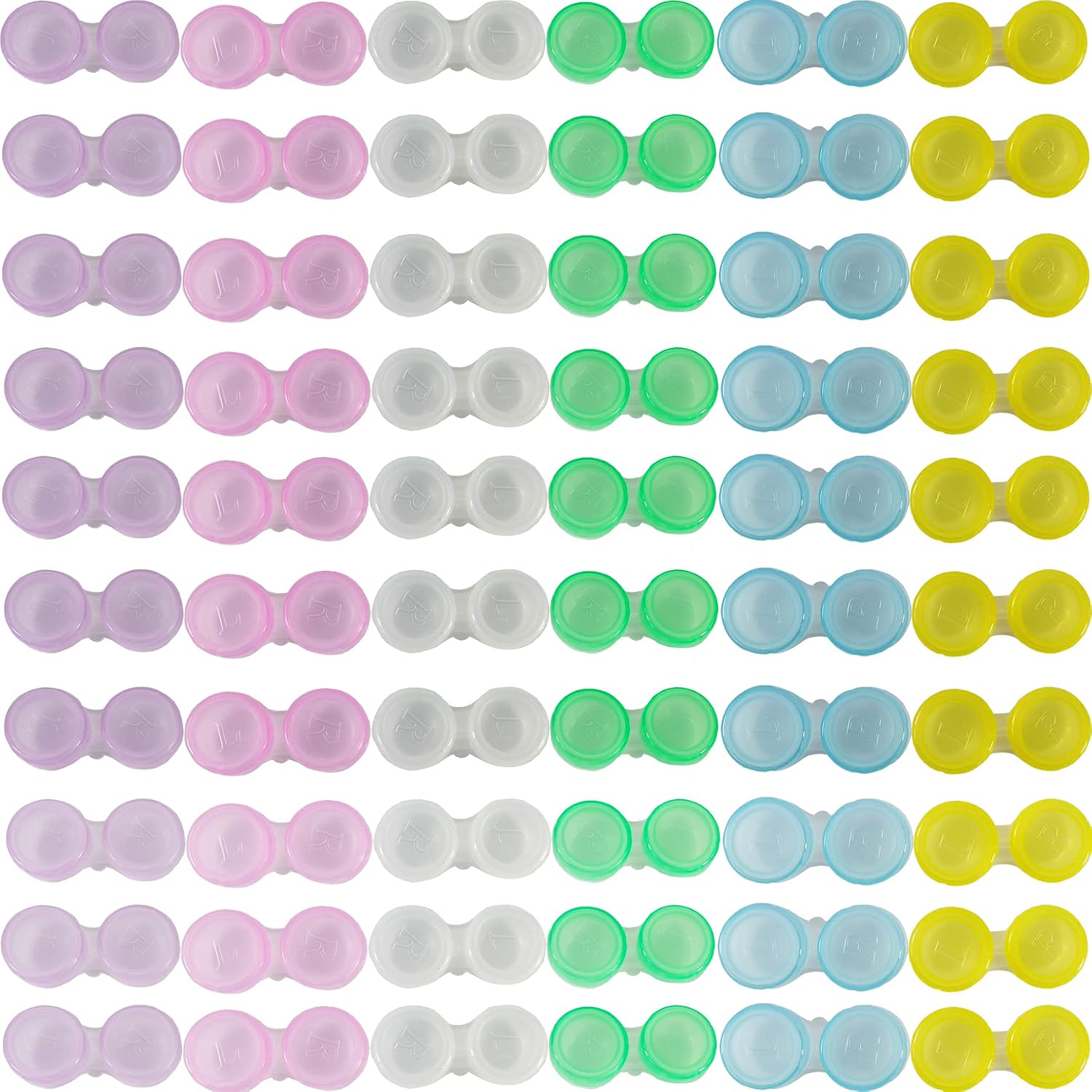 YOOHUA 60PCS Colorful Contact Lens Case - Bulk Eye Lense Cases, Holder Container Case