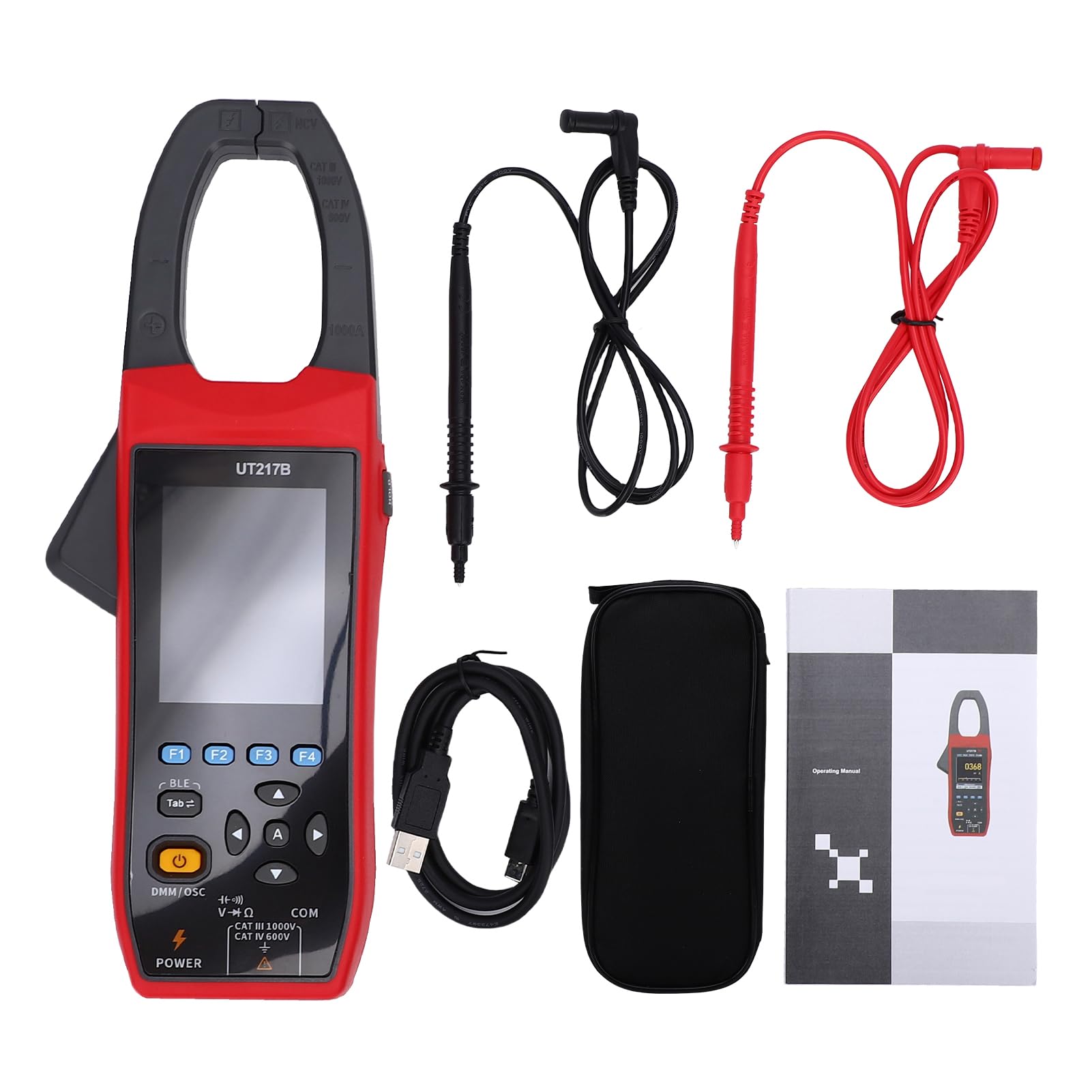 Irfora Pinza Amperometrica Multimetro Oscilloscopio NCV Registrazione Dati AC DC Test di Tensione e Corrente Tester Portatile per Professionisti Elettrici (17b)