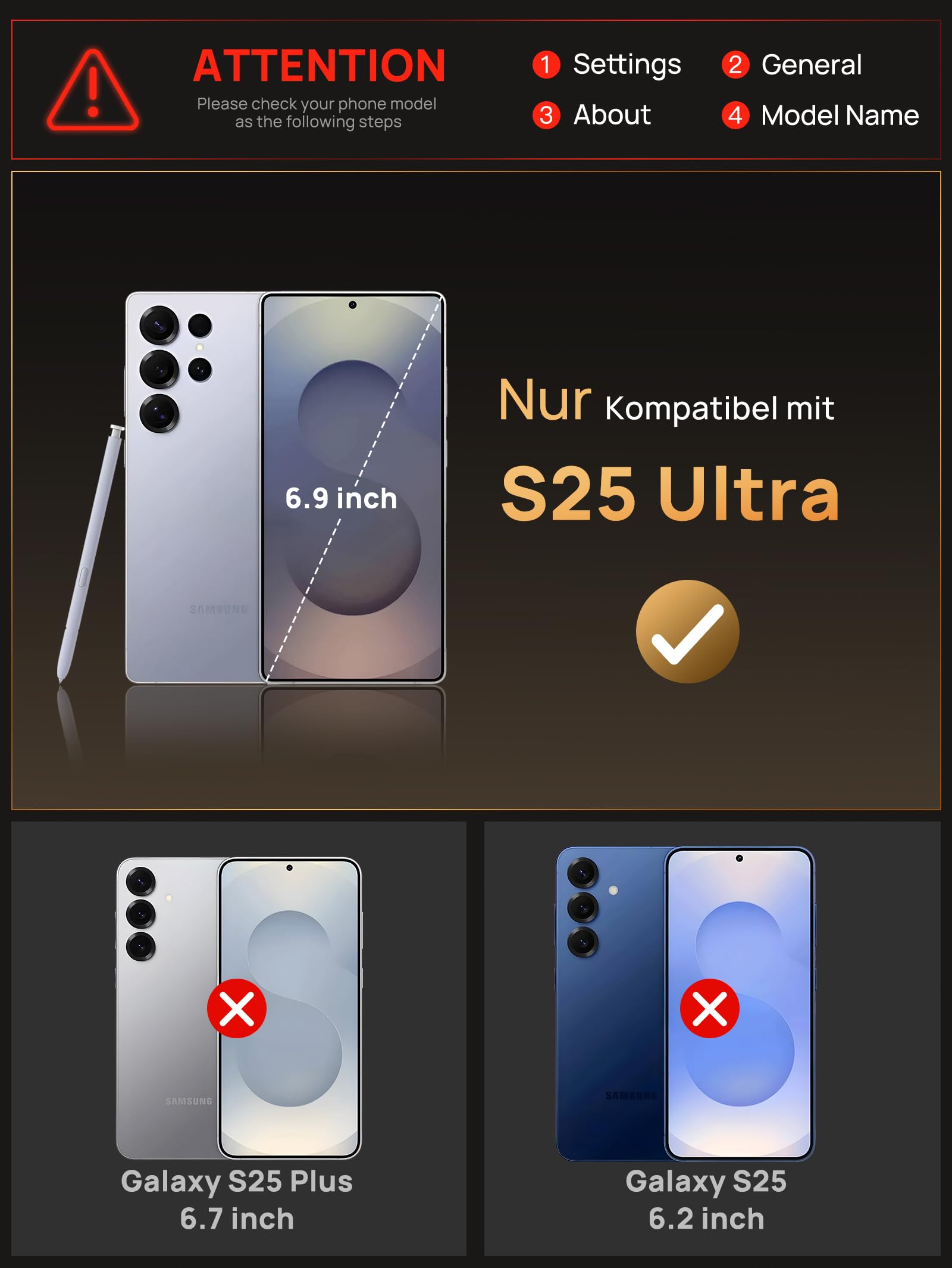 Vihibii per Samsung Galaxy S25 Ultra custodia con porta carte [RFID Blocking] & protezione per fotocamera con cursore, robusta custodia in TPU antiurto con protezione militare antigraffio in silicone
