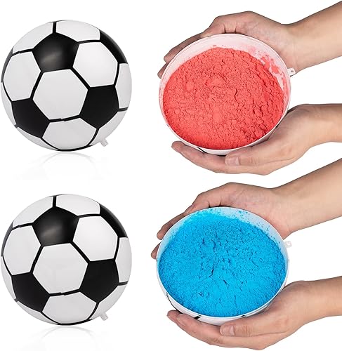 Dylan's cabin Gender Reveal Soccer Ball - Pink and Blue Powder Kit for Baby Boy Girl Gender Reveal Party Supplies