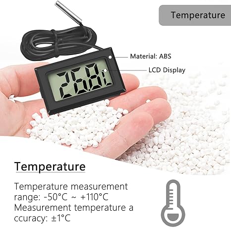 Thlevel Digital LCD Thermometer Temperature Monitor Refrigerator Freezer Refrigerator Aquarium with External Sensor