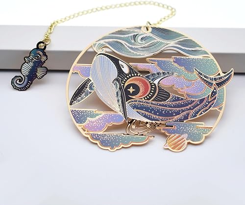 Miniatura 2 de Marcapáginas de metal para mujeres, amantes de los libros, amigos, niñas, lectores, regalos de cumpleaños, regalos únicos de graduación, ballena con