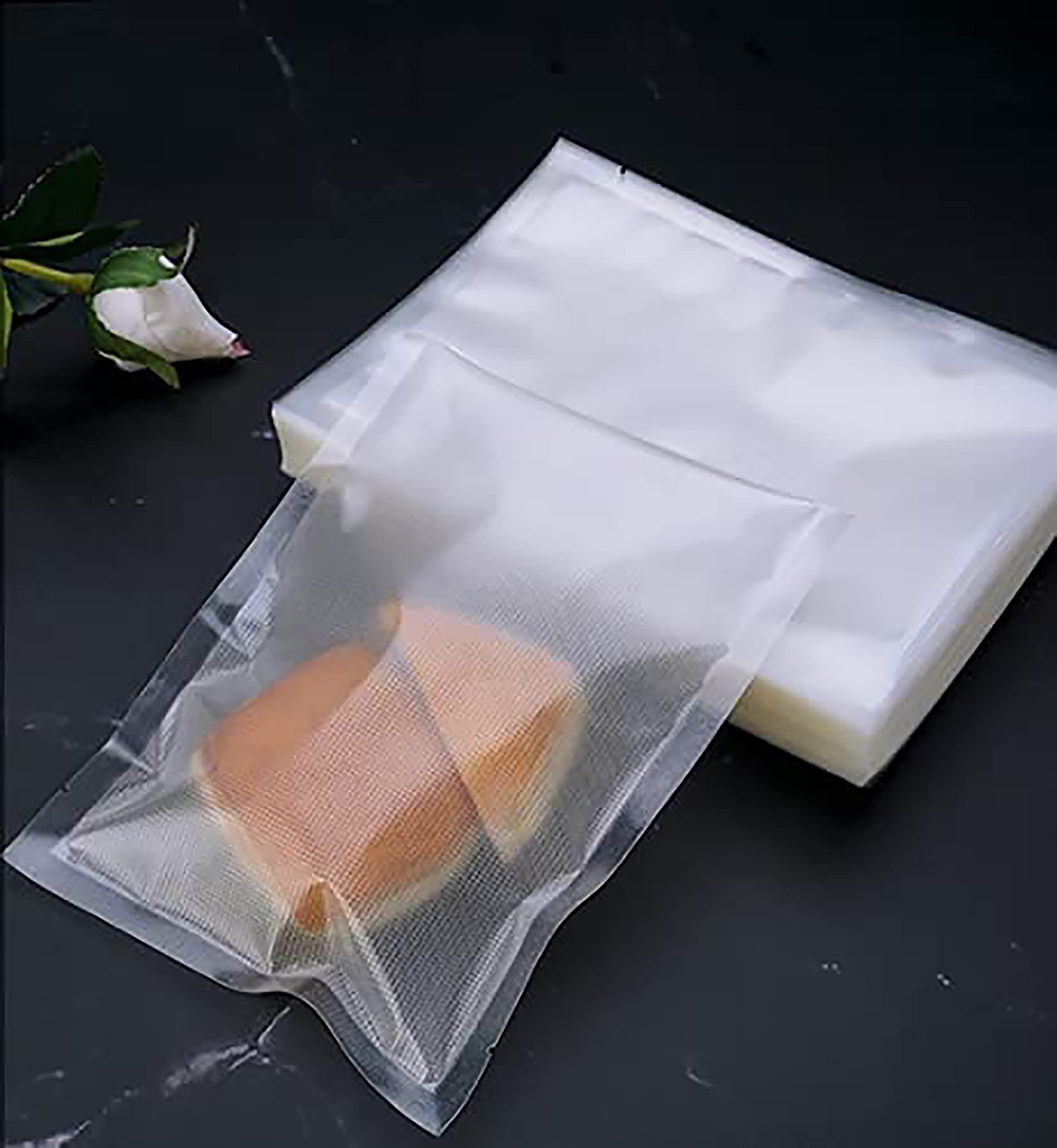 Nyganmelloz100pcs Vacuum Sealer bags (Size 6.3 * 9.5 inch) - Food Storage Saver Bags, Clear, Sous Vide/Microwaveable/Fridgeable/Keep fresh