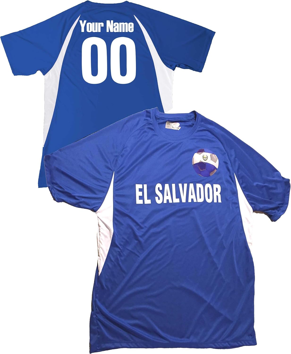 Custom El Salvador Soccer Ball 1 Adult Jersey Personalized with Your Names and Numbers
