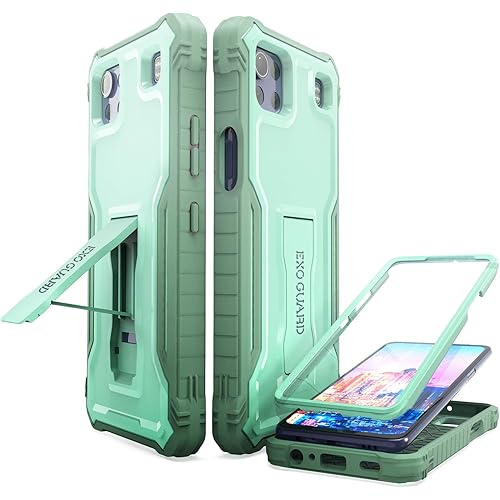ExoGuard for LG K92 5G Case, Rubber Shockproof Full-Body Cover Case Built-in Screen Protector with Kickstand Compatible with LG K92 5G Phone (Green)