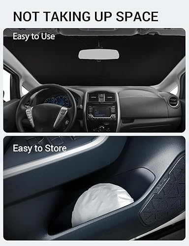 Vista 333 de Proadsy Parasol para parabrisas para BMW X1 F48 2016-2022 de 4 capas plegable, protector de parasol frontal que bloquea los rayos UV y mantiene