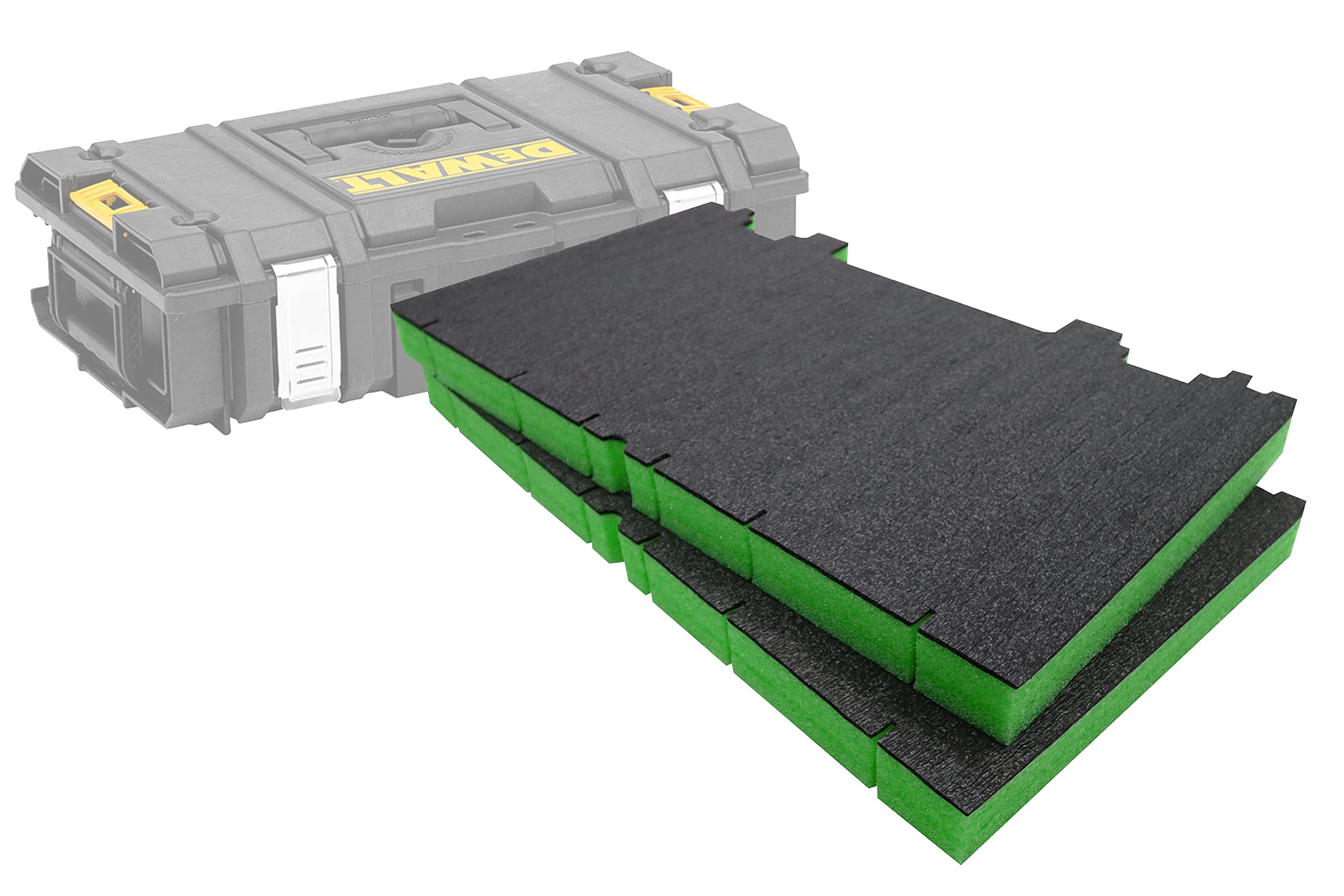 Shadow Foam Inserts – Toughsystem DS150 Insert [Green 30mm Twin Pack] Customisable Foam for DeWalt Toughsystem Toolboxes | Ideal for Lean, 5S, Kaizen & Custom Organisers