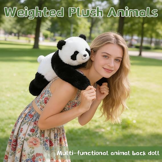 Panda Weighted Plush Toy Cuddly Stuffed Toy for Comfort and Relaxation Soft Plush Cushion for Adults Hug Companion for Anxiety Relief and Sleep Support (30 cm)