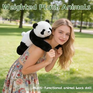 Panda Weighted Plush Toy Cuddly Stuffed Toy for Comfort and Relaxation Soft Plush Cushion for Adults Hug Companion for Anxiety Relief and Sleep Support (30 cm)