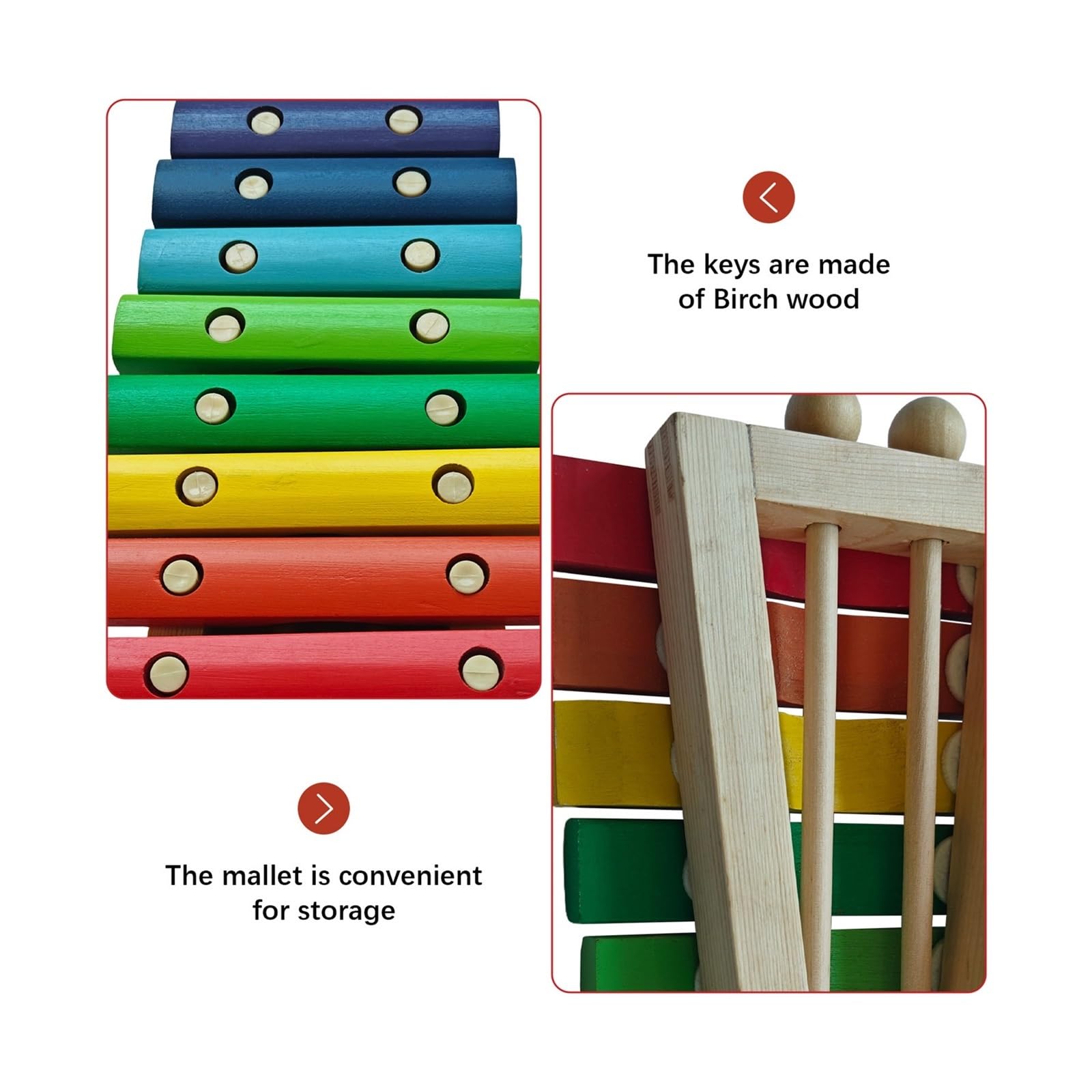 8 Notes Wooden Xylophone | Strumento musicale con mazze