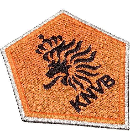 TINL016T - Parche de fútbol de fútbol de equipo holandés 100% bordado, emblema para planchar o coser, tamaño 3.54 × 3.82 pulgadas.