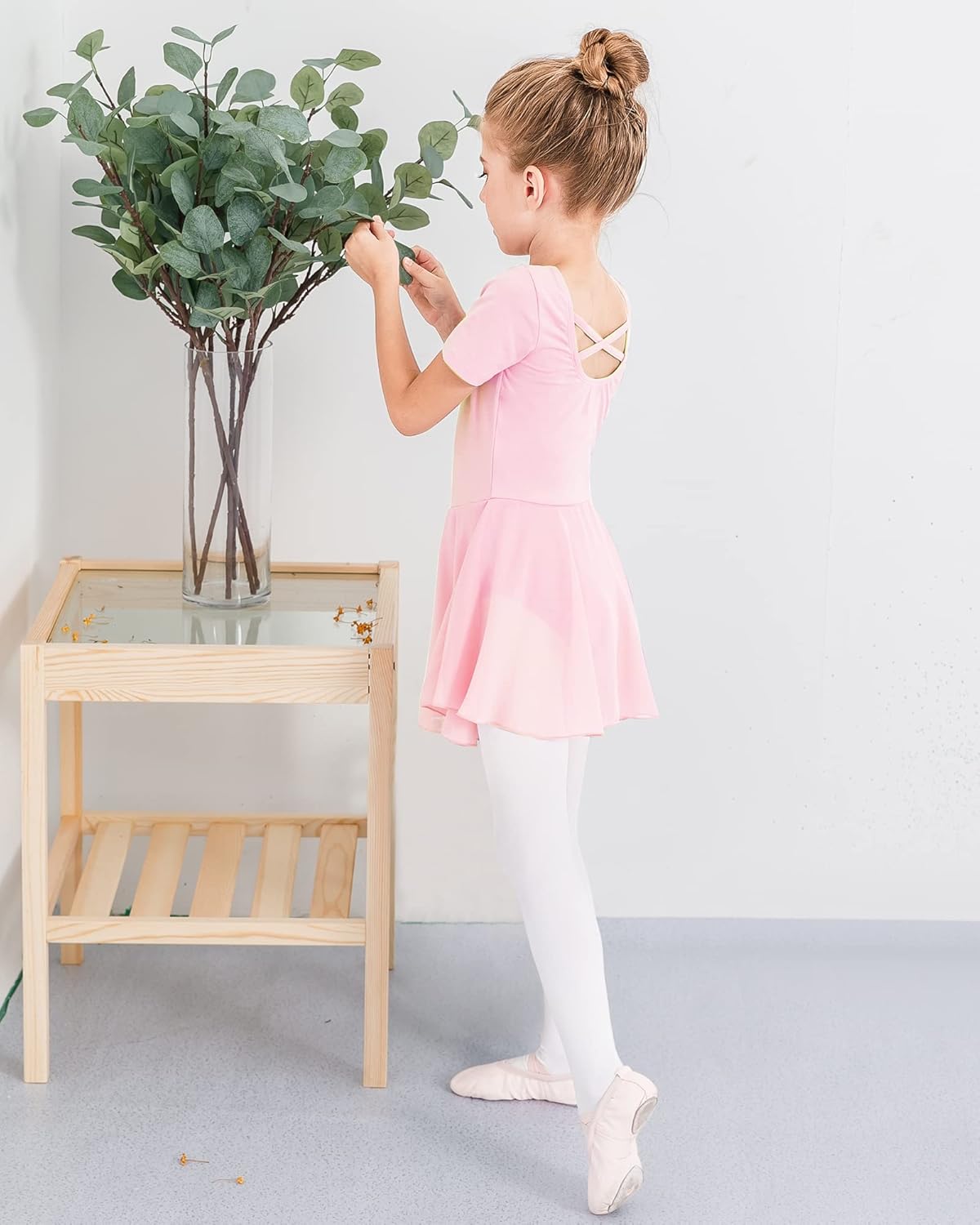 Stelle Ballet Leotards for Girls Dance Leotard with Skirt Toddler Ballet Outfit Criss-Cross Bow Back (Little/Big Kid) - Image 4