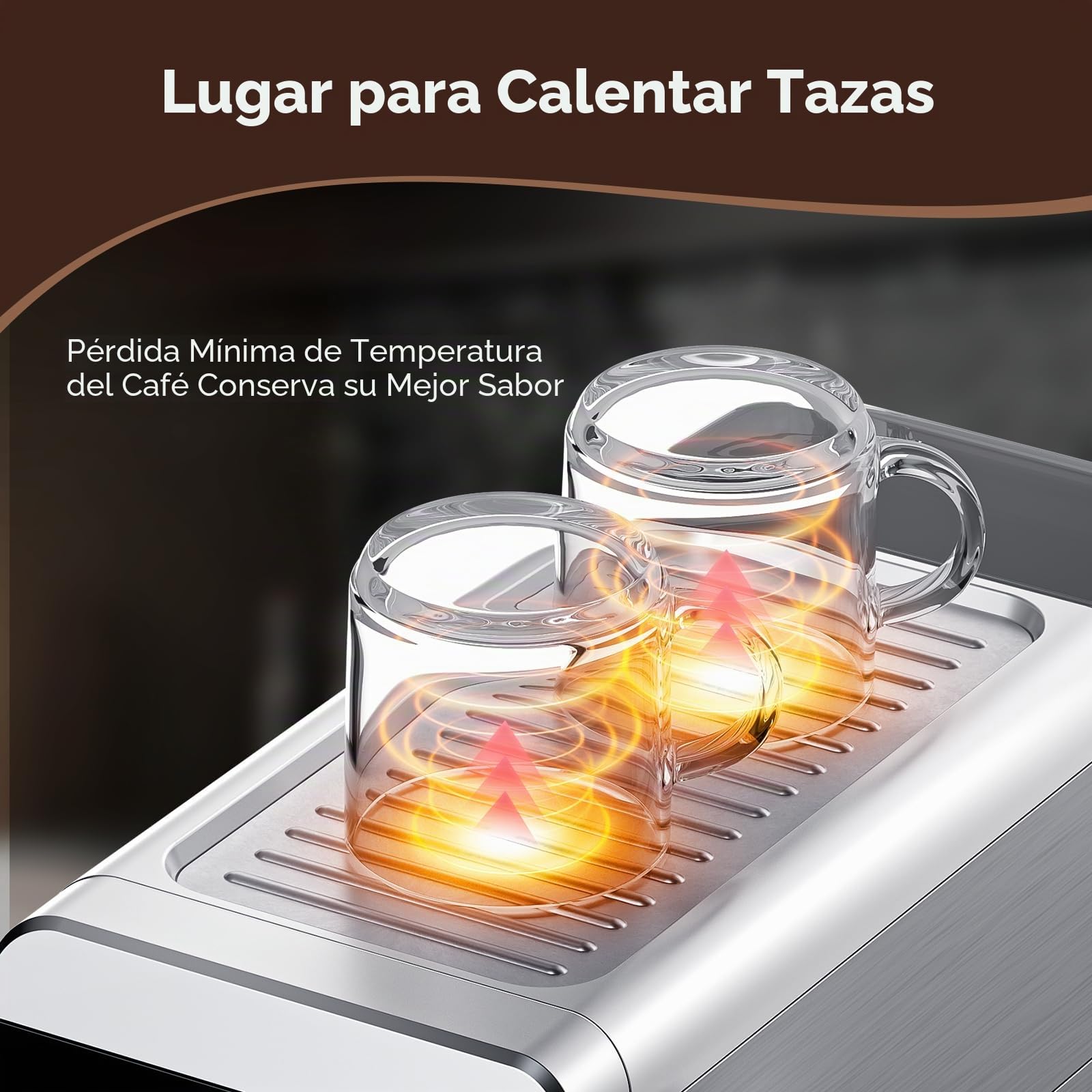 AMZCHEF Cafetera Espresso de 20 Bares con Pantalla LED Cafetera Todo en Uno con Depósito Extraíble de 1,2 Litros para Regalos del Hogar Cafetera Latte Compacta de Acero Inoxidable, 1350W