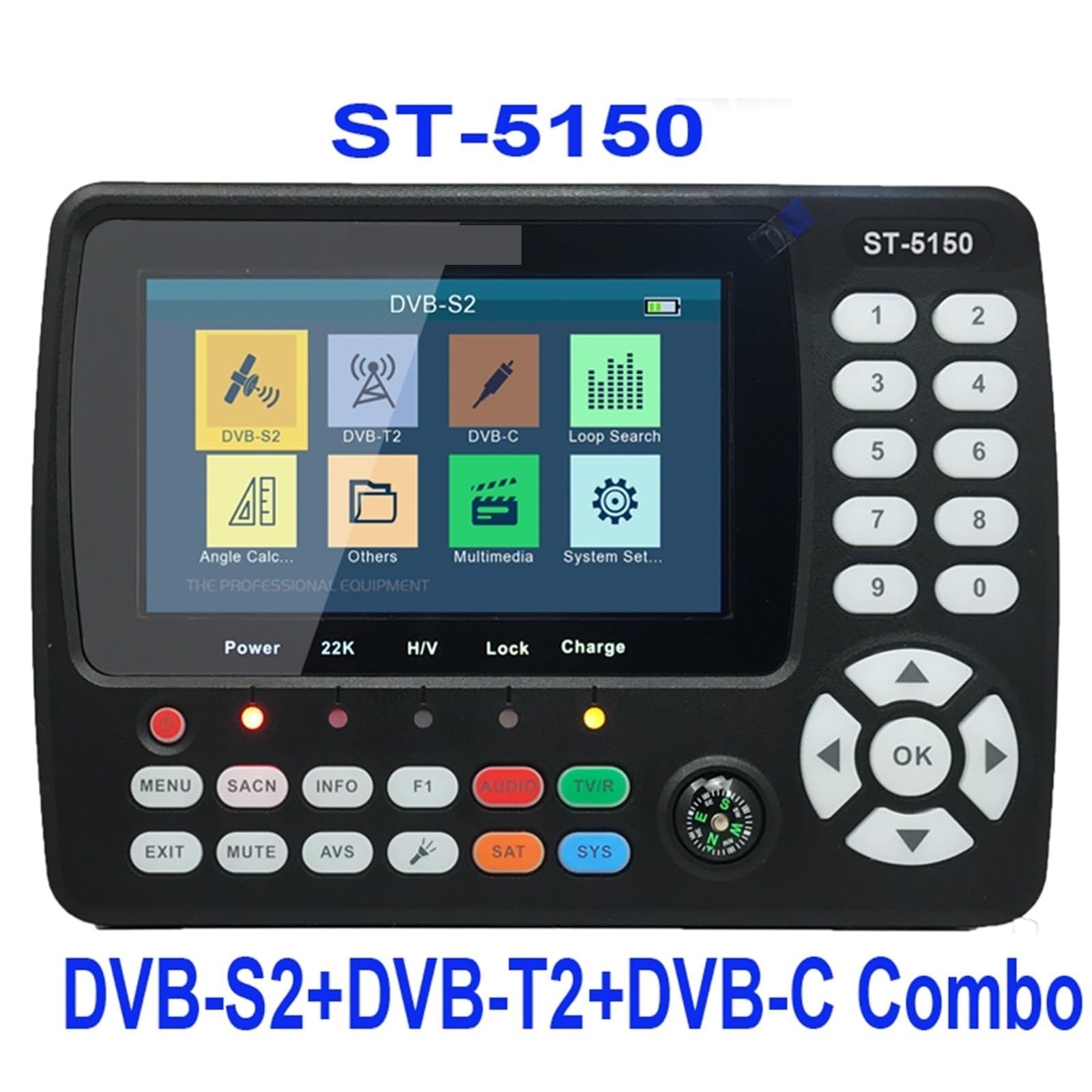 Satlink DVB-S2 + DVB-C + DVB-T2 Combo MPEG4 HD H.265 Détecteur De Satellite HEVC MPEG-4 QPSK 8PSK 16APSK 4.3 Pouces TF DéTection PréCise