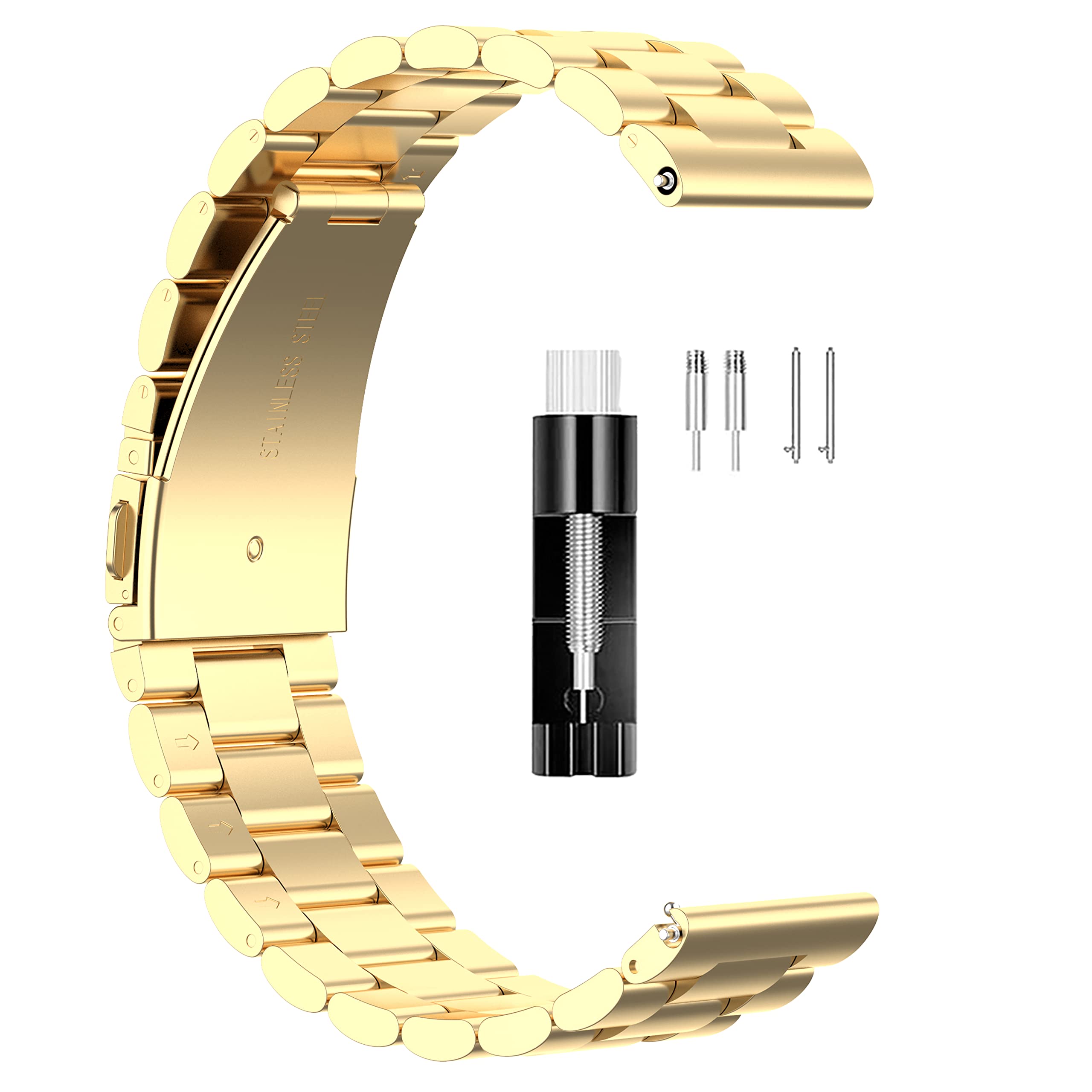 Classic Stainless Steel Metal Band for Amazfit Bip 6/Bip 5/GTR 4 3 Pro/GTR 4 3 2 2E/GTR 47mm Smart Watch Bracelet with Adjustment Tool for Huawei