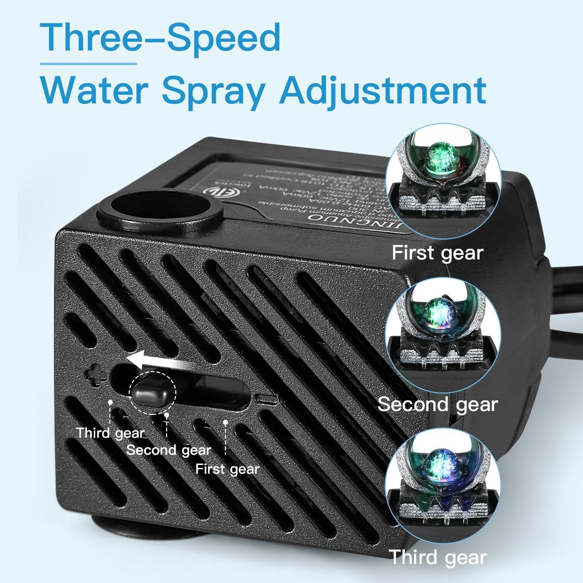 Tabletop Water Fountains, 3 Gears Desktop Fountain Indoor with Led Rolling Ball, Table Top Small Water Feature Interior Zen Relaxation Decor for Home Bedroom Living Room Office Apartment