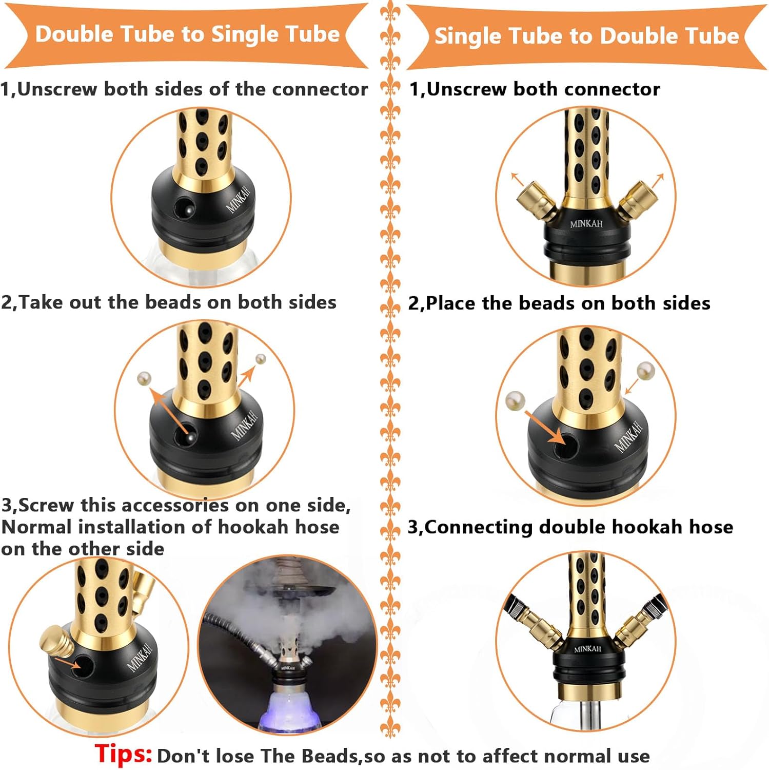 Hookah Set with Everything Upgraded 2 Hose Shisha With Portable Travel Bag LED Light Ceramic Bowl Tongs Mouth Tips Foils Accessories Premium Shisha Complete Set(Gold)