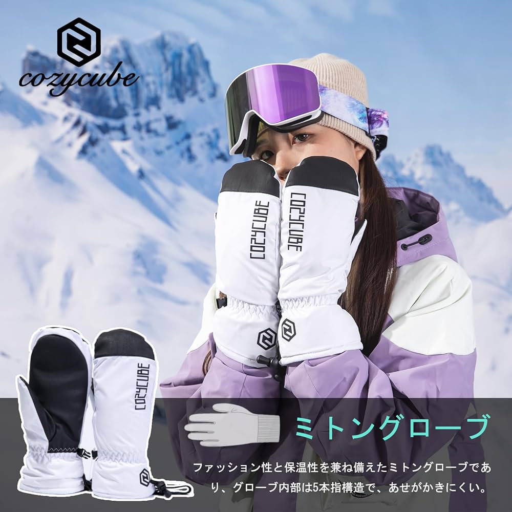 【美品】スノーボードウェア、グローブ ゴアテックス レザー スノーボードグローブ（ミトン）Natura