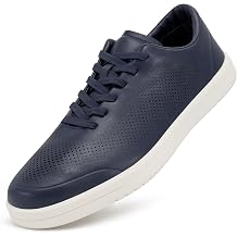 Mens Barefoot Dress Shoes Zero Drop Comfort Breathable Micro-Perforated Learher, No Break-in Needed, Slip-On Elastic Laces for Business & Travel