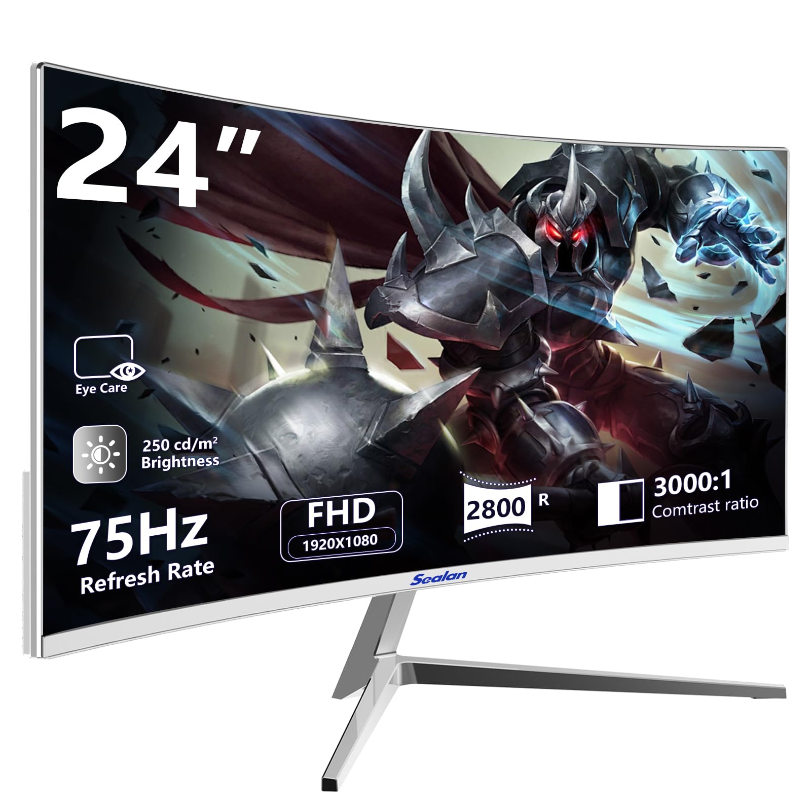 Snapklik.com : Sealan 24 Inch Curved Gaming Monitor 75Hz Refresh Rate ...